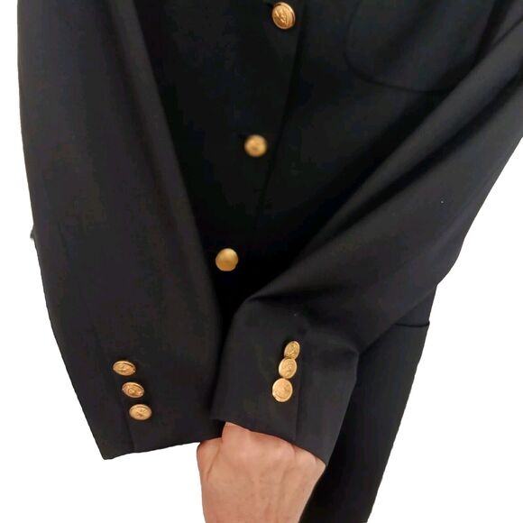 Faconnable Tailleur Albert Goldberg Navy Blue Women's BLAZER Sz 42 GOLD BUTTONS - Picture 8 of 11